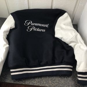 Paramount Pictures wool and white leather jacket
